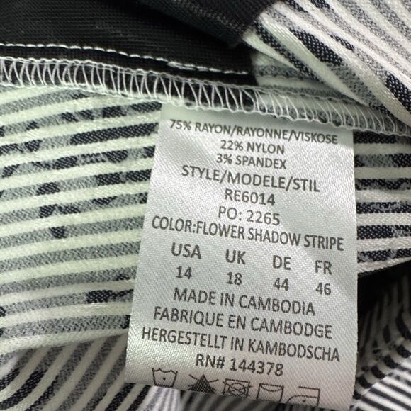 Rekucci Ease Into Comfort Capri Pants Black White Stripe Sz‎ 14 NWT - Picture 6 of 7